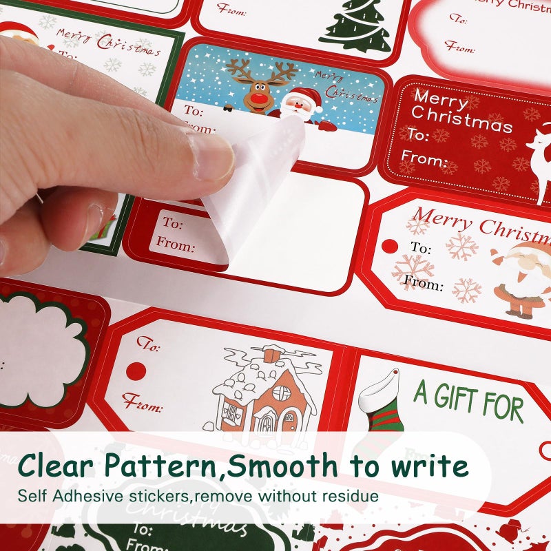 Tinksky 144pcs Christmas Self Adhesive Sticker Labels Santa Snowmen Xmas Tree Deer Festival Birthday Wedding Holiday Decorative Decorative Present Labels Self Adhesive Name Tags Stickers - Image 5